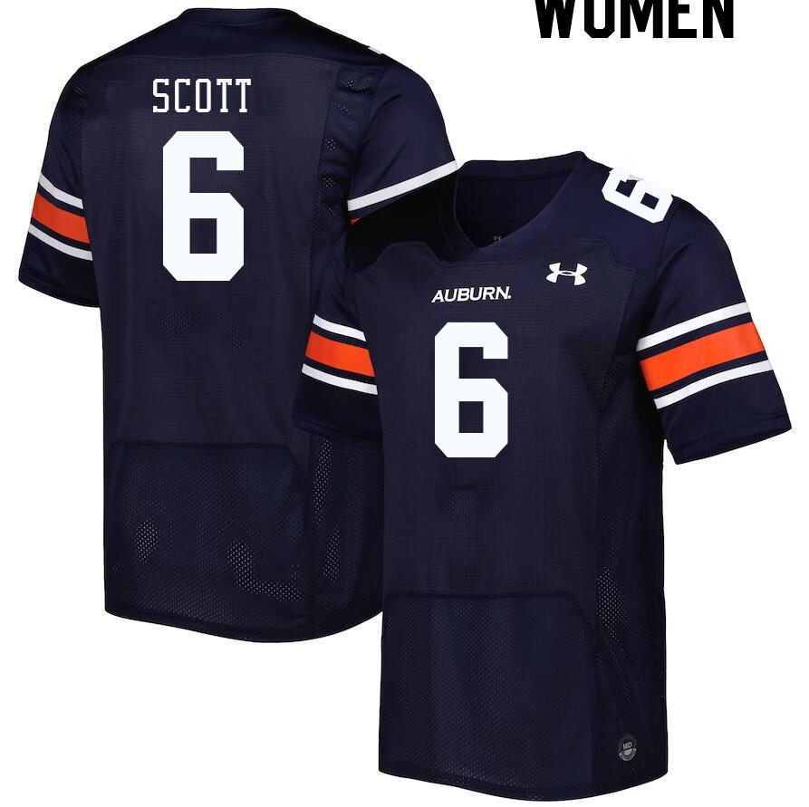 Women #6 Keionte Scott Auburn Tigers College Football Jerseys Stitched-Navy
